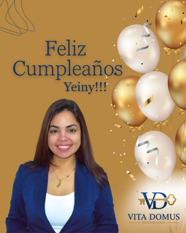 Hoy celebramos el cumpleaños de nuestra compañera Yeiny 🎉🎂

Gracias por tu cercanía, profesionalidad y por acompañar siempre a clientes y compañeros con tanta dedicación. Todo el equipo de Vita Domus te desea un día lleno de alegría, cariño y momentos inolvidables.

¡Feliz cumpleaños, Yeiny! 🥳💛

#FelizCumpleaños #EquipoVitaDomus #Celebración #Compañerismo