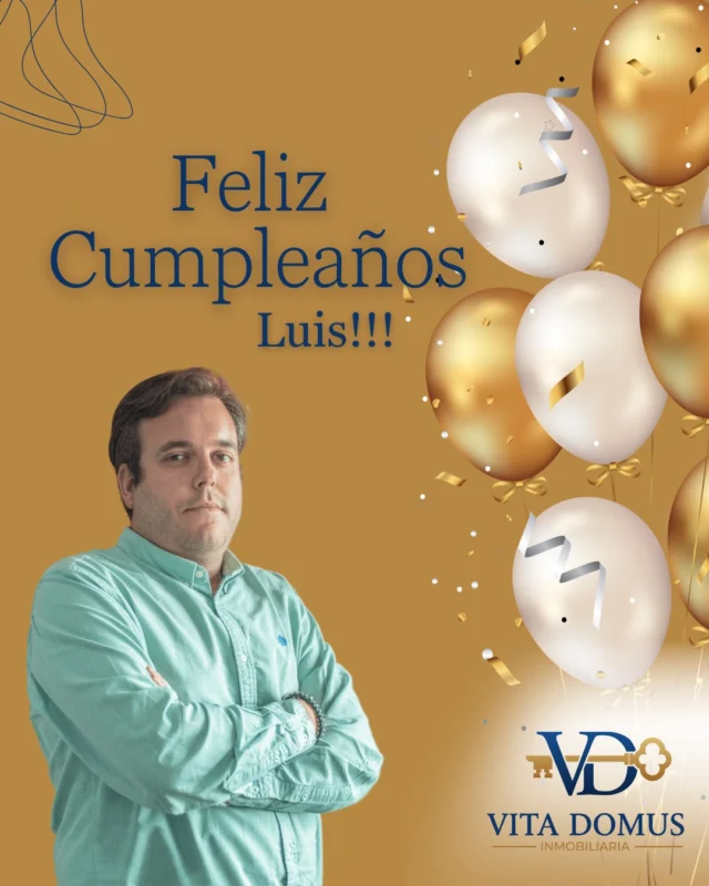 🎉 ¡Feliz cumpleaños, Luis! 🎂

¡Y seguimos de celebración en Vita Domus! Hoy le toca a Luis soplar las velas. 🎈

Luis, tu dedicación, profesionalidad y el trato cercano que brindas a cada cliente son cualidades que nos enorgullecen como equipo. Siempre dispuesto a resolver, a acompañar y a dar lo mejor en cada operación.

Gracias por ser parte de esta gran familia y por sumar con tu esfuerzo y compromiso día a día. 🏡✨

¡Que este nuevo año venga cargado de éxitos, salud y momentos especiales!

🎈 #FelizCumpleaños #EquipoVitaDomus #CelebraciónDoble #InmobiliariaConCorazón